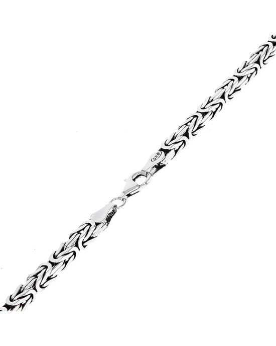 Byzantine Link Chain Necklace in Silver